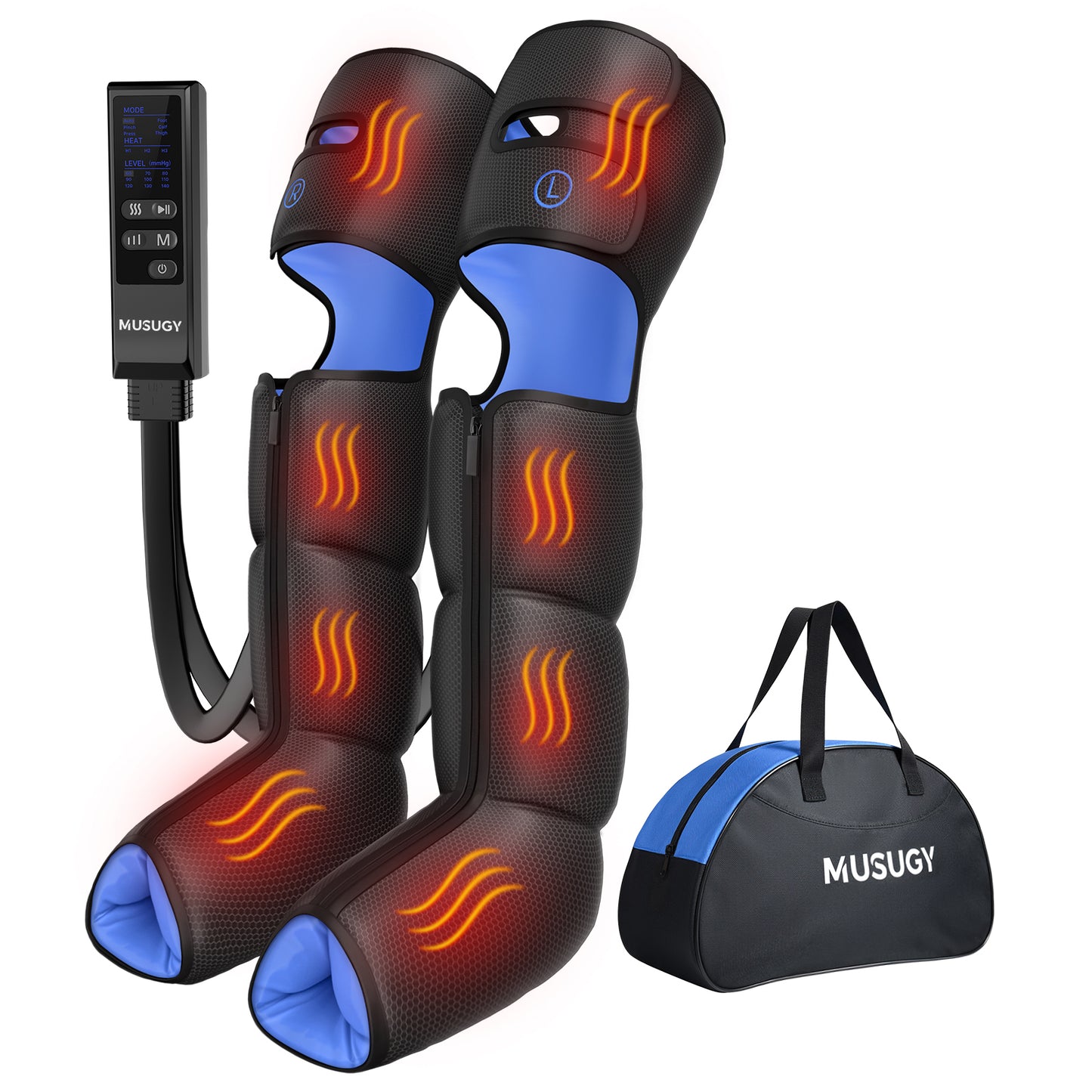 Leg Massager with Heat and Compression : Sequential Compression Boots with 6 Modes,9 Intensity and 3 Heat for Circulation and Pain Relief - Gifts for Father, Mother, Him, Her, FSA HSA Eligible