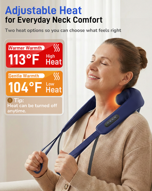 Neck and Shoulder Massager with Heat : Cordless Shiatsu Neck Massager for Pain Relief Deep Tissue - 3 Modes, 2 Intensity & 2 Heat, Daily Comfort for Desk Workers, At-Home Use, Women, Men