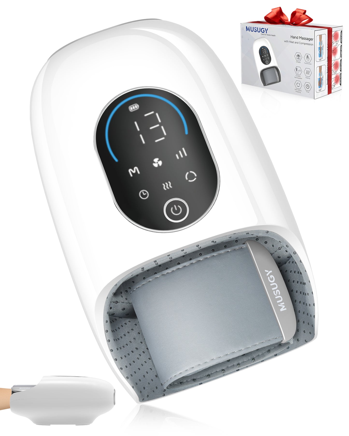 Hand Massager with Heat and Compression : Full-Hand and Wrist Coverage with Touchscreen & Palm Roller – Designed for Daily Comfort at Home, Office, or Travel – FSA HSA Eligible